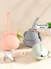 1个定制硅胶奶嘴收纳盒，卡通狮子奶嘴架带挂绳，便携式防丢奶嘴盒，适合婴儿派对、家庭装饰、冬日礼物、返校季礼物、男女宝宝情人节等场合。多功能、装饰性强、字母图案精致时尚、柔软舒适、色彩缤纷、可爱独特、可定制、可定制、可定制字母图案、时尚现代、色彩缤纷、可爱休闲、可定制、个性化、独特、可定制、送给他的理想礼物、送给她的理想礼物、返校季时尚 - 彩色 - 查看 4