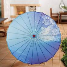 Chinese Style Oil Paper Parasol Umbrella Floral Art Dance Classical Umbrella For Parties Photography Costumes Cosplay - 水鴨藍 - 查看 2
