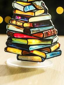 1件/2件装圣诞书树阳光捕捉器装饰品，亚克力材质，亚克力圣诞树装饰品，书籍堆叠设计，节日桌面装饰，书籍礼物，爱书人礼物，书籍装饰品，书籍礼物，爱书人礼物，图书馆员礼物，独特的爱书人礼物，节日圣诞家居装饰，适用于客厅、书架、办公室、图书馆，圣诞装饰，房间装饰，冬季圣诞装饰，家居圣诞礼物，圣诞装饰 - 彩色 - 查看 8