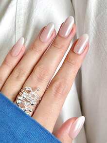 10片简约百搭渐变椭圆形美甲贴纸，设计 - 彩色 - 查看 2