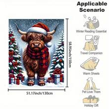 Cozy Highland Cow Throw Blanket - Soft Flannel, Reversible, Bed, Sofa, Camping & Travel - Washable - Multiple Sizes Available280gsm Room Decor Home Essentials Decor Bedroom