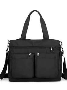 Women Nylon Shoulder Bag Casual Canvas Messenger Fabric Large Capacity Crossbody Bags - màu đen - Xem 2