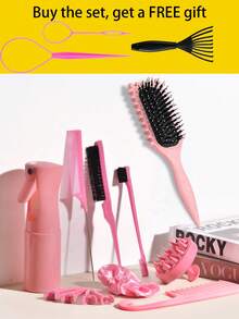 One Piece Curling Brush, Curling Comb With Tooth, Shapes And Defines Curls, Suitable For Men And Women, Reduces Pulling And Curl Separation, Designed By Candy Brush Beauty & Health Beauty Tools Hair Tools Combs Brushes Hair Brushes Things To Use On The Head School Supplies Combs Curling Combs Pretty Combs,Back To School,Travel Holiday Essentials,Hair Accessories For Women - Multicolor - View 13
