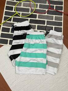 KIT 3 Bermuda Shorts Tactel Men With 3 Pockets Beachwear | Immediate Direct From The Factory - Green - View 1
