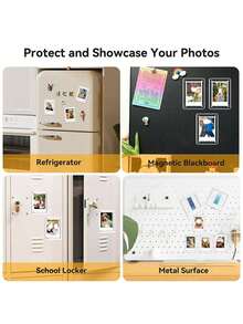 1/6 pièces/set Cadres photo acryliques pour réfrigérateur, cadres photo transparents pour mini photos instantanées de taille portefeuille pour réfrigérateur