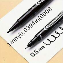 10pcs Black Permanent Marker Pens, Fine Tip Waterproof Marker Pens For Office And School Supplies, Oil-Based Dual Tip Marker Pens For Anime Drawing And Outlining