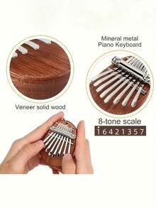 8 音迷你拇指钢琴卡林巴琴，便携式初学者手指钢琴乐器（含免费颜色随机挂绳）生日圣诞节毕业最佳礼物 - 彩色 - 查看 8
