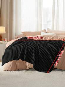 1pc Flannel Blanket - Soft & Rustic Striped Blanket, Luxurious Style, Easy Care, Lightweight & Versatile, Available In Multiple Colors & Sizes, Suitable For Winter, All Season Use, Multipurpose As Sofa/Bed Throw, Party Decor, Machine Washable, 280gsm