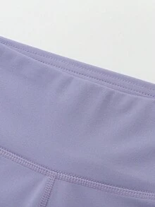 Balabala Tween Girl Autumn Leggings - Quick-Dry Slim Fit - Purple - View 8
