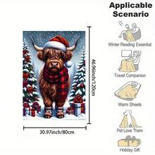 Cozy Highland Cow Throw Blanket - Soft Flannel, Reversible, Bed, Sofa, Camping & Travel - Washable - Multiple Sizes Available280gsm Room Decor Home Essentials Decor Bedroom