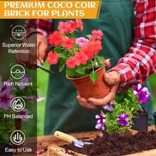 2/3/4 Pack 650g Coco Coir Bricks - Organic Coco Coir Plant Gardening Materials, Natural Coconut Fiber Planting Soil Organic Coconut Fiber For Listed Coconut Fiber Bricks For Garden Soil And Planting Mix - Coconut Fiber Substrate Mix, Planting Soil For Indoor Plants And Outdoor Plants - Cà phê nâu - Xem 4
