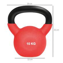 HOMCOM Soft Kettlebell, 10kg Kettle Bell With Non-Slip Handle For Home Gym Weight Lifting And Strength Training, Red - Red - View 2