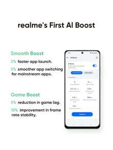 Realme 12X 5G 解锁手机 4GB+128GB 全球版，5G LTE，Andriod 14 智能手机，50MP AI 摄像头，120Hz 显示屏，速度快，Dimensity 6100+ 5G 芯片组 - 黑色 - 查看 8