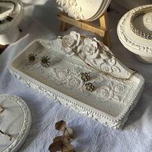 Jewelry Display Stand Gypsum Rose Vintage Jewelry Tray Holder Organizer Necklace Photography Prop - Multicolor - View 3