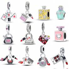 1. 纯银口红香水三件套吊坠、橙色星夜香水吊坠、吊坠香水吊坠、蓝色花蝴蝶香水吊坠、香水瓶口红吊坠、彩妆三件套吊坠、红色补妆包吊坠 - 彩色 - 查看 1