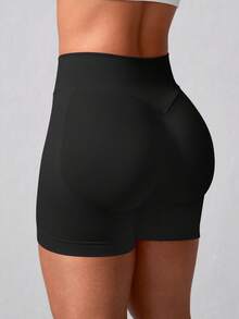 NcmRyu 3 chiếc quần short thể thao ngoài trời không đường may, co giãn, nâng mông dành cho nữ, màu đen, thích hợp cho chạy bộ, tập luyện, thể dục, yoga, hoạt động ngoài trời, mùa hè. - màu đen - Xem 5