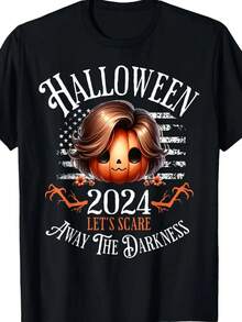 Kamala Halloween 2024 Scare Away The Darkness Harris T-Shirt Camisetas - Black 26 - View 1
