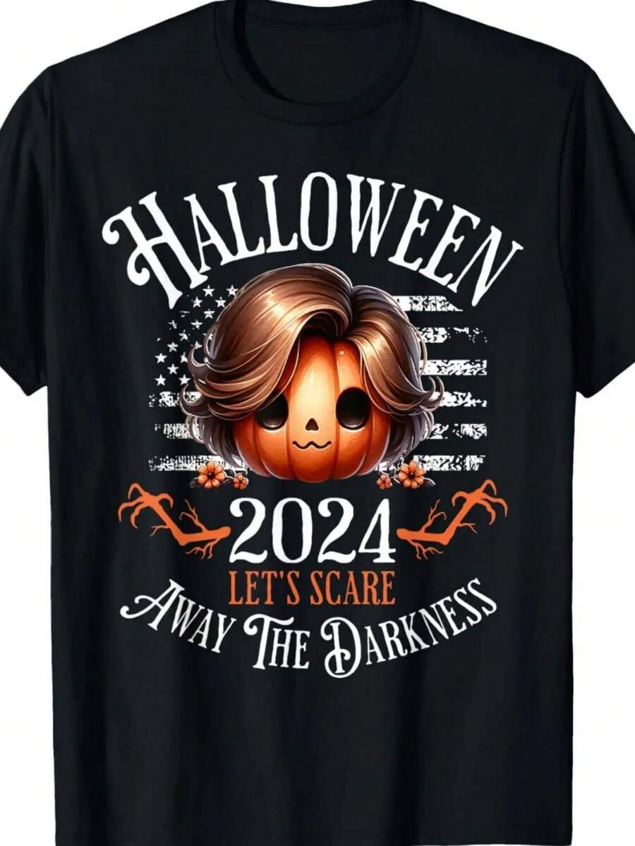Kamala Halloween 2024 Scare Away The Darkness Harris T-Shirt Camisetas - Black 26 - View 1