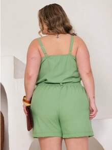 Conjunto Feminino Plus Size Elegante Regata e Short de Alfaiataria Premium