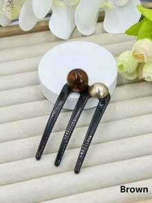 优雅三爪珍珠U型发夹，发髻固定器，复古发饰 - 黑白配色，饰以绿色合成宝石，适合休闲和正式场合，四季皆宜的女孩发夹，发饰，经典发夹，高品质发夹，装饰发夹，时尚女孩，发髻固定器，发型夹，发卡，头部饰品，女士发饰