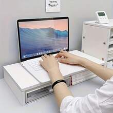 笔记本电脑显示屏增高支架，桌面收纳文件架，熬夜完成计划眼睛不酸，久坐不累。不自觉地挺直腰背，久坐后腰不酸了。同事们都说：“你坐得比以前端正多了！” - 彩色 - 查看 10