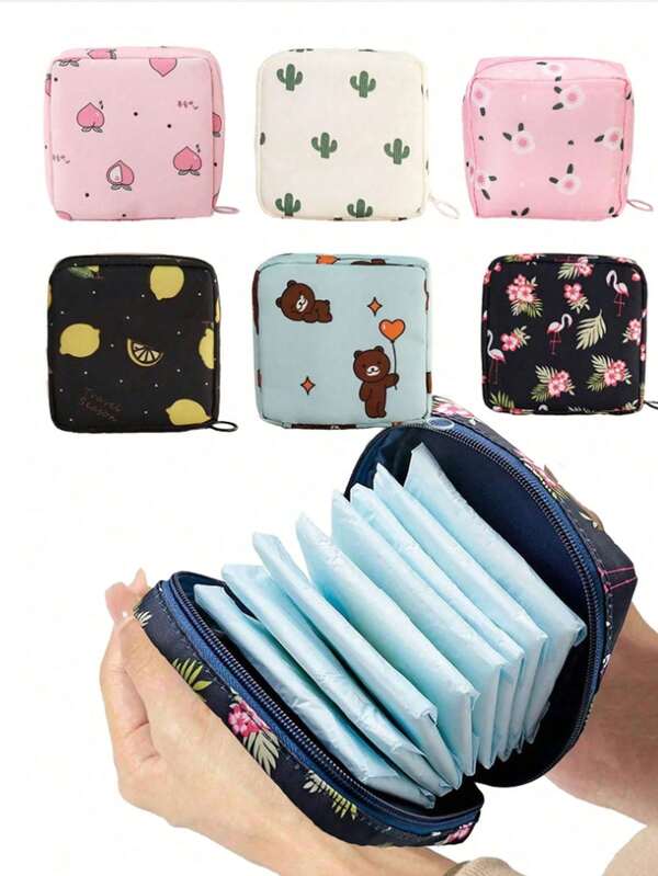 Sanitary Napkin Storage Bag,Female Tampon Storage Bag, Portable Cosmetic Lipstick Bag, Large Capacity Waterproof Menstrual Bag,Coin Purse, Girl Cash Bag, Waterproof Cloth For Storage Of Sanitary Napkins And Pads, Back To School Essentials