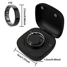 男女智能环健身追踪器 - 防水健康环，用于睡眠追踪，手势滑动视频，内置运动手势功能，心脏和血氧监测器，家庭护理健身环，步数和燃烧卡路里计数，可切换视频，佩戴舒适（15 / 20mAh 可充电电池） - ET-多色 - 查看 11