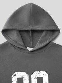 Sudadera nueva de primavera con impresión de lema artístico y ciudad, con estilo deportivo y personalidad creativa, para niños, de cuello redondo, cómoda y suave. - Gris 4 - Ver 3