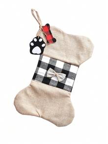 1pc Christmas Plaid Pet Socks, Cute Buffalo Plaid Puppy Bone Claw Socks Suitable For Party Decoration Home Decor Christmas Decorations Room Decor - Multicolor - View 8