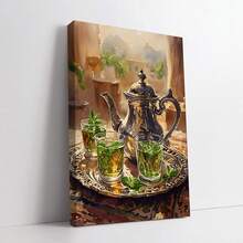 1 件/套摩洛哥茶壶摩洛哥墙壁艺术波西米亚风格绘画，Warecolor 文化地中海装饰印刷品，马拉喀什艺术海报印刷品摩洛哥装饰，无框 - 彩色 - 查看 16