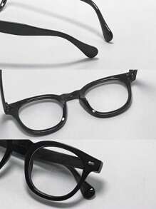 1 件/2 件/3 件/5 件女士迷你圆框超轻铆钉透明镜片抗疲劳时尚无度数眼镜，适合日常使用 - 电脑、电视、游戏、智能手机 - 黑色 - 查看 10