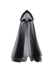1 buah Jubah Jala Halloween - Jubah Transparan Panjang Penuh dengan Tudung Besar, Jubah Kostum Hantu Halloween, Sempurna untuk Pertunjukan Panggung, Cosplay, dan Pesta - Hadiah Sempurna untuk Remaja/Laki-laki/Perempuan - MultiWarna - View 3
