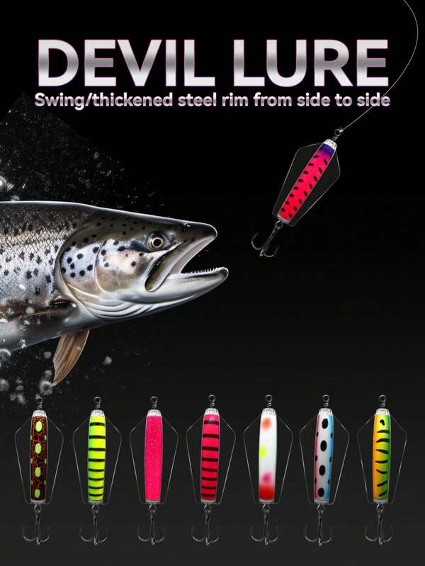 5.8cm/2.28in 20g/0.7oz Salmon Demon Lure Fishing Spoon Bait, Saltwater & Freshwater Fishing
