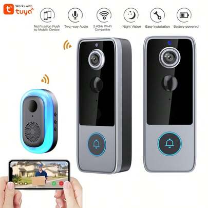 Video Doorbell, Smart Doorbell Camera, AI Face Recognition And Motion Detection, 4000 Mah Battery, 1080P High-Definition Video, Active Doorbell Wake-Up, With Night Vision, Two-Way Audio