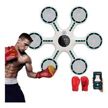 Boxing Music, máquina de boxeo de pared con Bluetooth recargable, equipo de entrenamiento interactivo, música motivacional, accesorios deportivos - Blanco - Ver 9