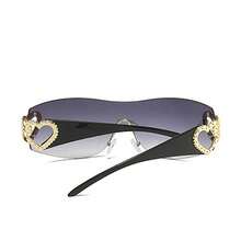 1-Piece Large-Frame Women's Multi-Color Y2K Fashion Sunglasses, Sporty Sunglasses, Fashion Sunglasses With Bohemian Style, Suitable For Parties And Summer Travel, Beach Accessories, Christmas Gifts. - 黑腳灰色 - 查看 4