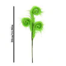 6pcs/1pc Green Feather Fluffy Christmas Picks, Green Furry Christmas Tree Decorations, Christmas Hat Wreath Vase Filler - Multicolor - View 6