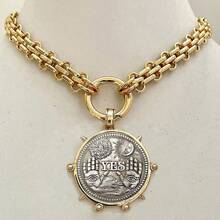 manbara 夸张哥特式粗项链 女式复古日月圆形吊坠项链 个性嘻哈粗项链 - 琉璃項鍊 - 查看 12