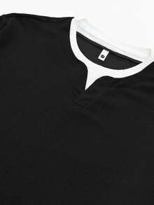 加大码二合一长袖 T 恤，纯色打底长袖上衣，适合所有季节，适合秋季