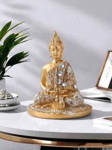 Creative Art Incense Burner Buddha Statue Tea Lamp Candlestick Zen Garden Meditation Home Living Room Desktop Decoration, Home Decoration, Bedroom Decoration, Office And Student, Storage, Wedding Decoration, Home Decoration, Party Decoration, Best Gifts