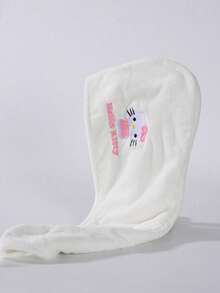 1pc Cute Cartoon Character Coral Fleece Children Hair Drying Cap, Soft & Super Absorbent, Suitable For Long & Short Hair