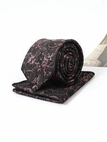 Set cravatta jacquard paisley vintage da 7 cm, combo formale da lavoro leggero