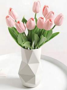 1/6/12 bông hoa tulip nhân tạo trang trí nhà cửa - Bố cục hoa giả đơn giản cho phòng khách, phòng ngủ, trang trí đám cưới và ngày lễ - Bụi hồng - Xem 3