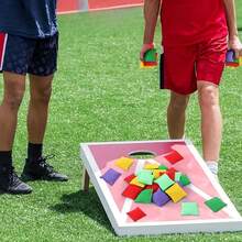 软沙袋投掷游戏套装 - 彩色布质沙袋，适合室内/室外娱乐，便携易用，非常适合海滩、公园和庭院娱乐，室内外游戏，彩色沙袋，沙袋，沙袋投掷