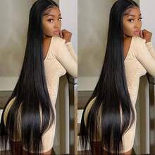 30 Inch 13x6 Lace Front Wigs Human Hair Straight Lace Front Human Hair Wig Pre Plucked 250 Density Glueless Natural Black Straight Wig 13x4 HD Lace Frontal Wigs For Women - Natural Black - 查看 7
