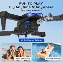 AXNEN Nuevo modelo E99/K3 Mini Drone plegable doble, equipado con un quadcóptero, estabilizador de vuelo con flujo óptico y cámaras duales HD, diseñado específicamente para principiantes. Es un dron asequible y de alta calidad, utilizable tanto en interiores como en exteriores - un regalo perfecto para Navidad, Acción de Gracias y Halloween.
