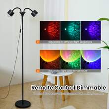 "Double-Head RGB Sunset Wave Floor Lamp – 360° Rotating Ambient Projector With 3D Ripple Lighting Effect For Bedroom, Living Room, And Party Decor" - 黑色 - 查看 6