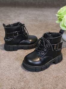 1 Paar modische und vielseitige Stiefel, britischer Stil Kleinkind Kurzstiefel, weiche Sohle rutschfest geeignet für Outdoor, Party, Reisen, Herbst/Winter