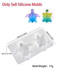 Khuôn nhựa hình rùa 2 trong 1, Khuôn silicon hình động vật 3D cho nhựa Epoxy, Khuôn silicon hình rùa biển nghệ thuật làm đồ thủ công, Phụ kiện làm đồ trang trí, móc khóa, vòng cổ, đèn ngủ chủ đề đại dương, đồ trang trí nhà cửa - Khuôn rùa - Xem 2