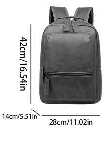 Mochila de hombre de unicolor de moda con gran capacidad y mochila de negocios sencilla para viajes de negocios, viajes de oficina, viajes de ida y vuelta, mochila juvenil con múltiples bolsillos